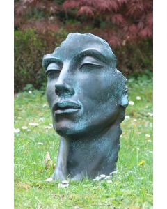 Gesicht "MANN", Steinguss, Bronze Effekt, klein